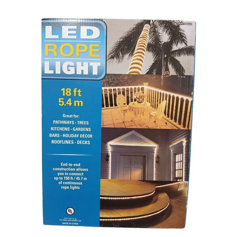 18 ft LED Rope Light Indoor Outdoor Holiday Porch Patio Pathway Palm Trees Party
